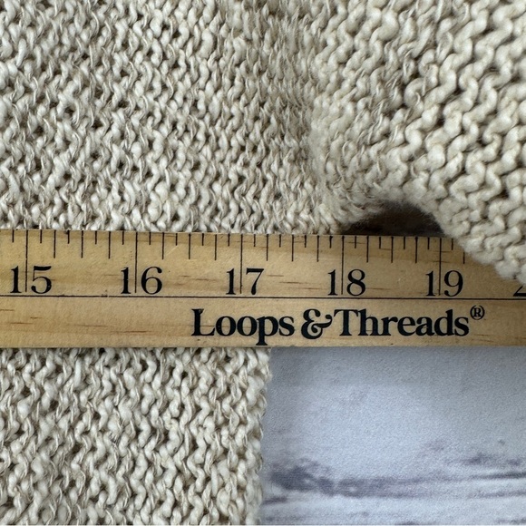 Vintage Rathlin Tin Chonaill Cardigan Sweater Linen Blend Medium Ireland Beige - Picture 8 of 10